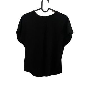 Uniqlo Crepe Jersey Crew Neck French Sleeve T-Shirt Women's XS Black